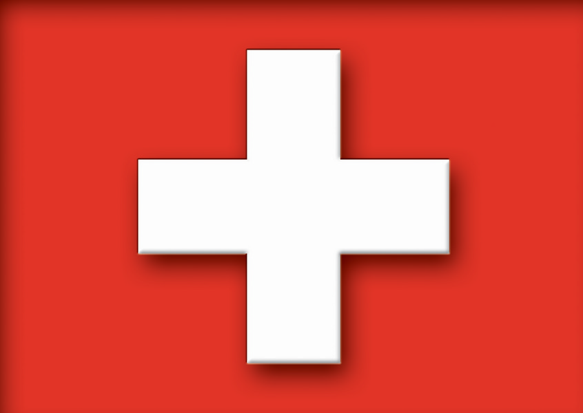 Postkarte · Schweiz · Fahne · Schweizer Kreuz