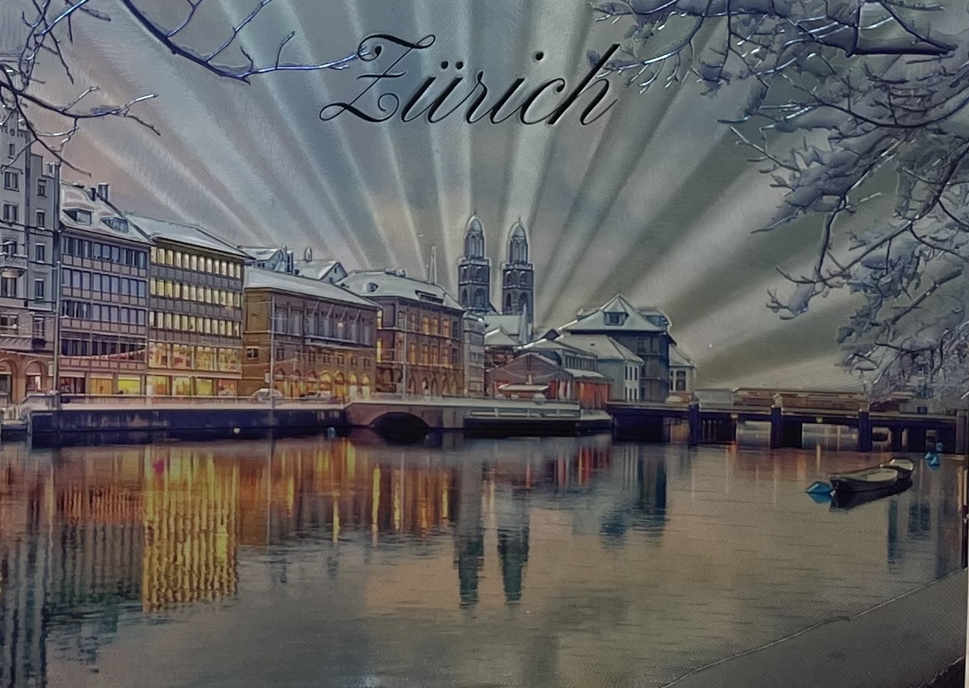 Postkarte · Zuerich · Limmat · Grossmuenster Altstadt