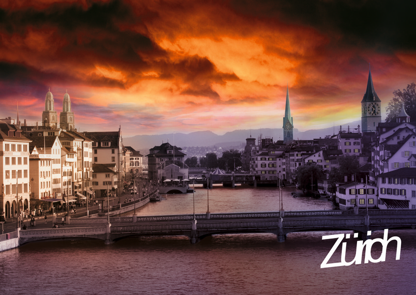 Postkarte · Zuerich · Limmat · Grossmuenster Fraumuenster Stpeter