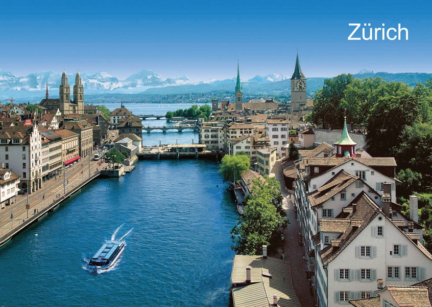 Postkarte · Zuerich · Limmat · Grossmuenster Fraumuenster Stpeter