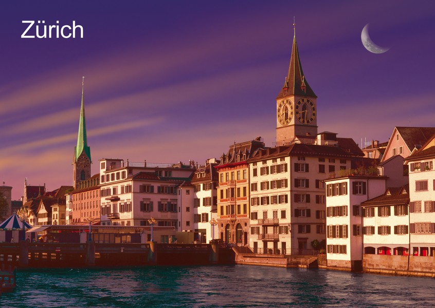 Postkarte · Zuerich · Limmat · Stpeter Fraumuenster