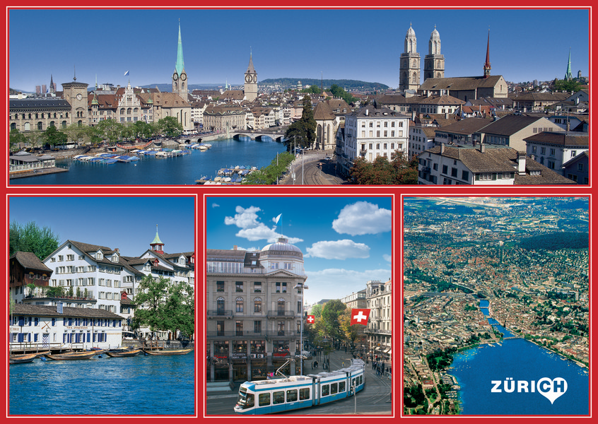 Postkarte · Zuerich · Stadtansicht · Altstadt Grossmuenster
