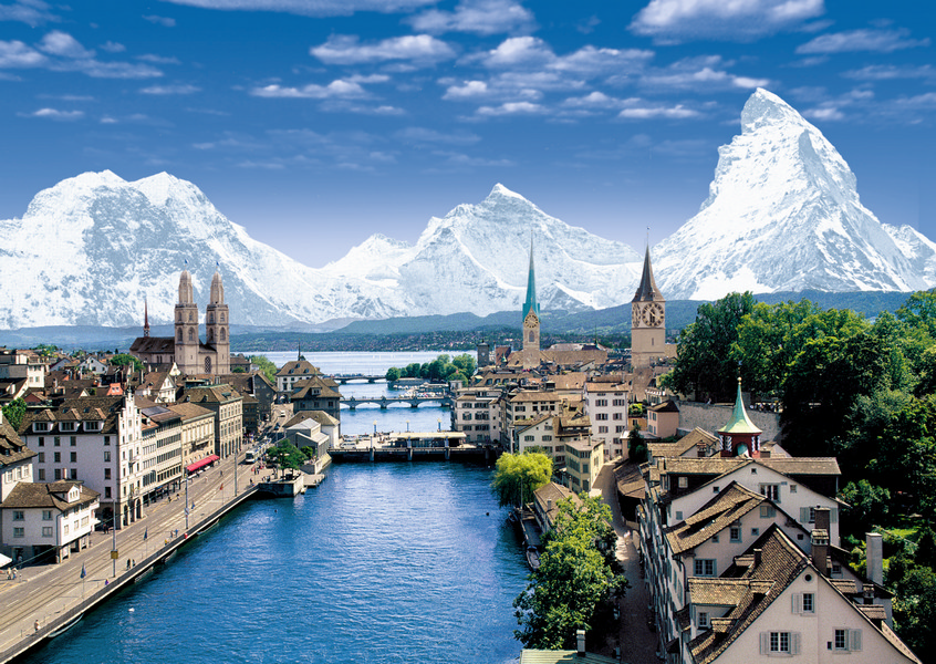 Postkarte · Zuerich · Stadtansicht · Grossmuenster Fraumuenster Stpeter