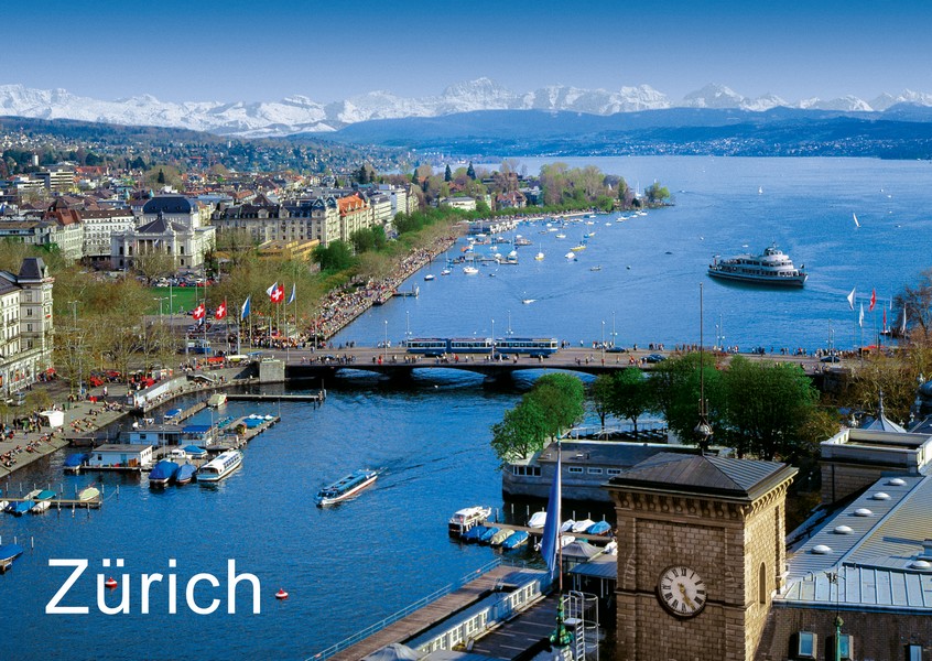 Postkarte · Zuerich · Zuerichsee · Seebecken Quaibruecke